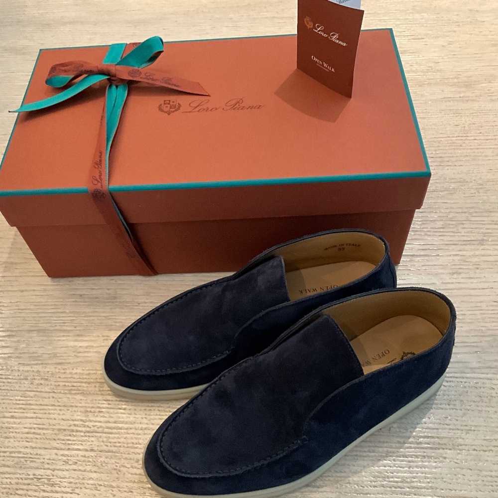LORO PIANA women’s Open Walk suede booties